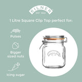 Kilner 1L Clip Top Square Jar  | 0025.511