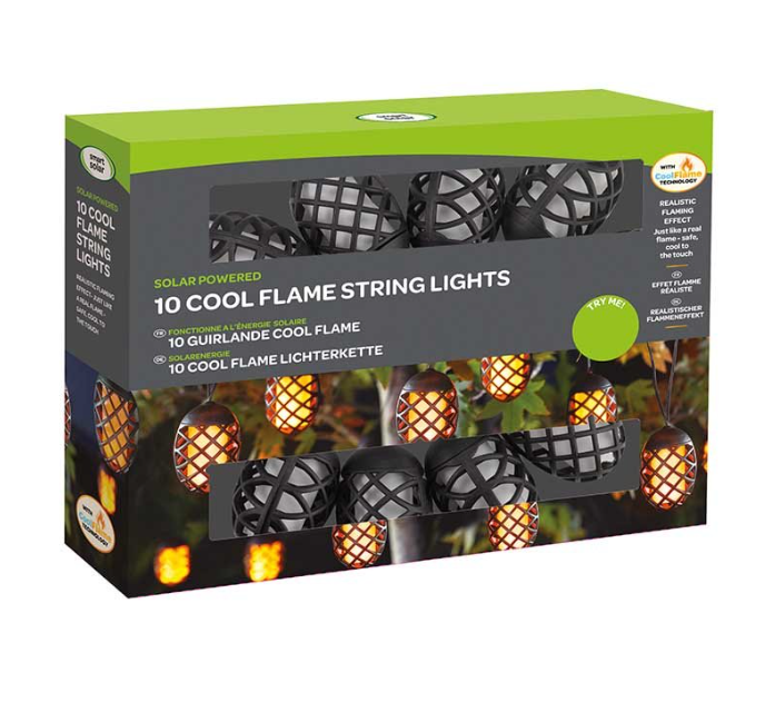10 Flaming Solar String Lights - Set of 10 | 1060305
