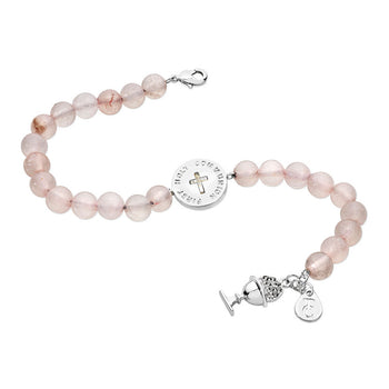 Pink Bead Charm Communion Bracelet | 122024