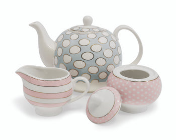Spots & Stripes Teapot, Sugar & Creamer Set | 124912