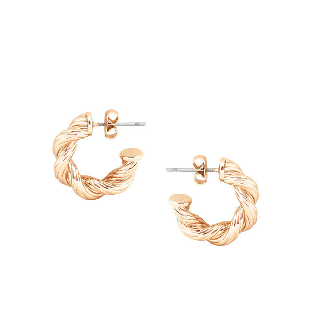 Tipperary Crystal Rope Open Hoop Earrings - Gold | 167902