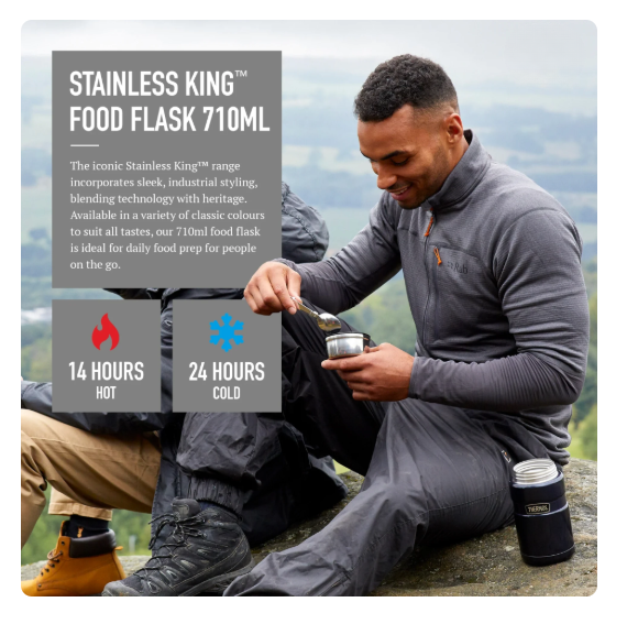 Thermos 'King' 710ml Food Flask - Gun Metal | 170033