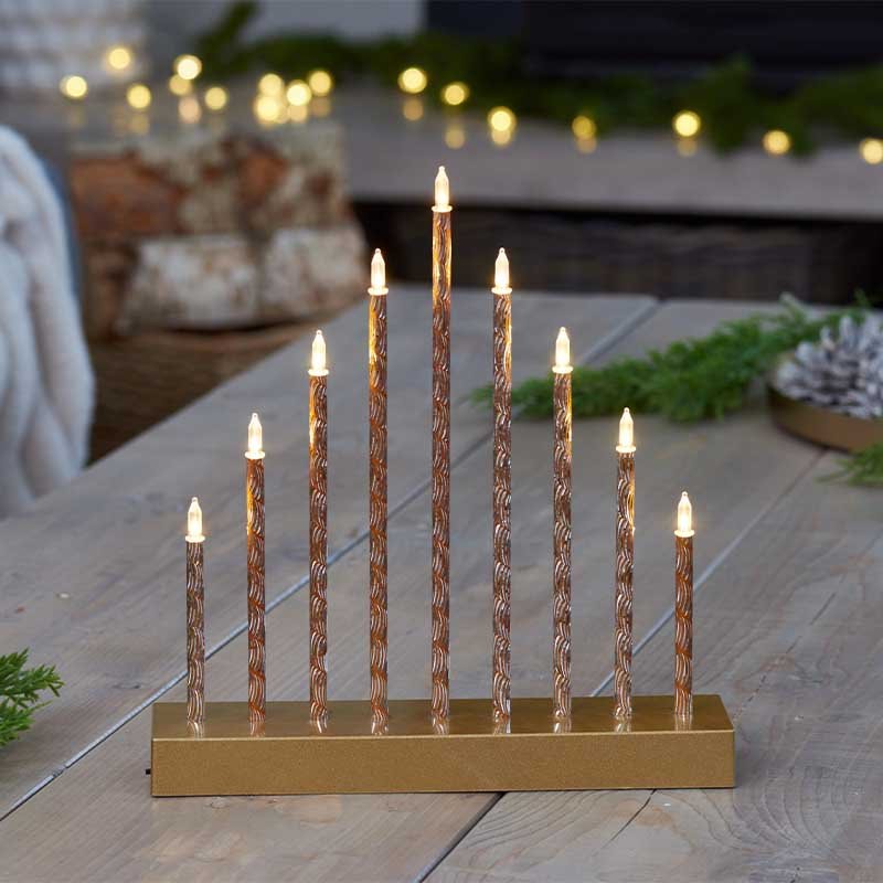9 LED Candle Bridge - Gold | 2523221