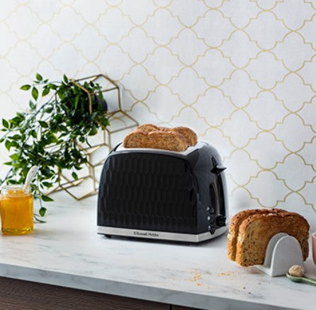 Russell Hobbs Honeycomb 2 slice Toaster - Black │ 2606100