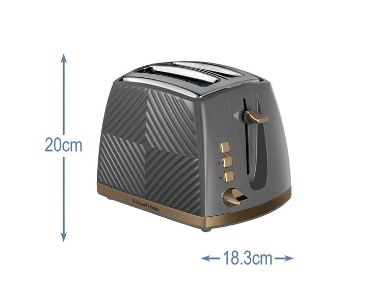 Russell Hobbs Groove 2 Slice Toaster - Grey | 26392