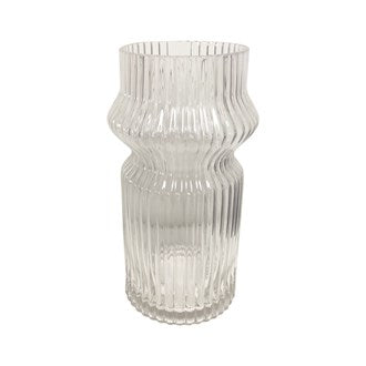 Clear Stripe Vase 20cm | 33558S