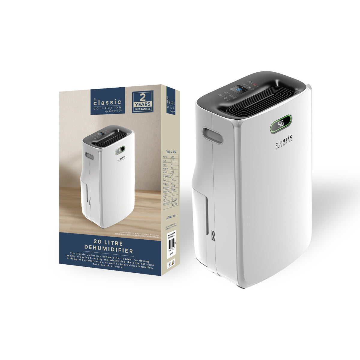20L Dehumidifier with Digital Humidity Display | ALLHEA1001