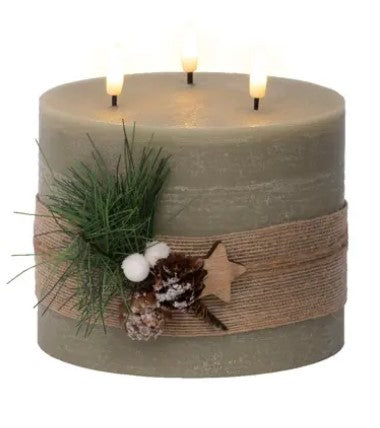 Indoor LED Wick Candle Wax Leaf's Decoration - Green | 489311