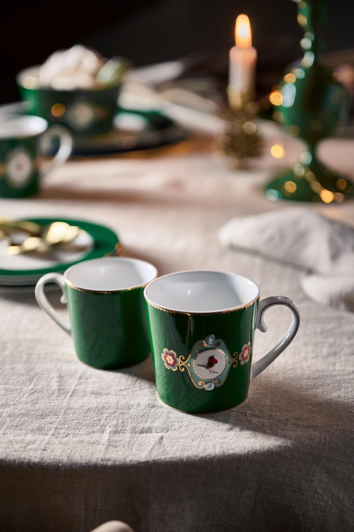 Love Birds Large Mug Medallion Dark Green 250ml | 51.002.496