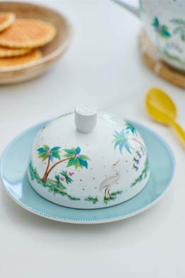 Butter Dish Round Jolie Dots Gold 17x8cm | 51.018.110