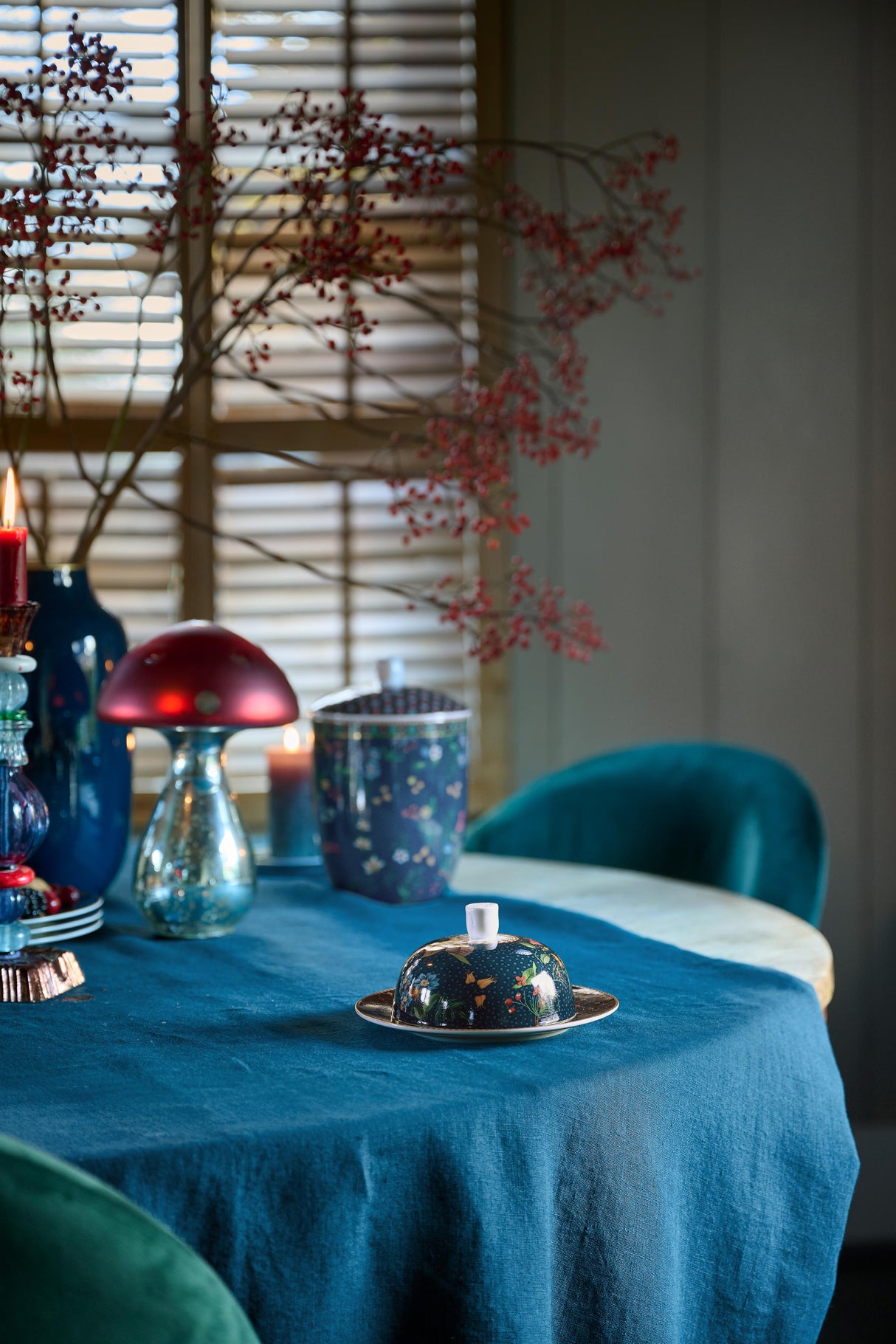 Berry Blues Butter Dish Round Blue 17x8cm | 51.018.165