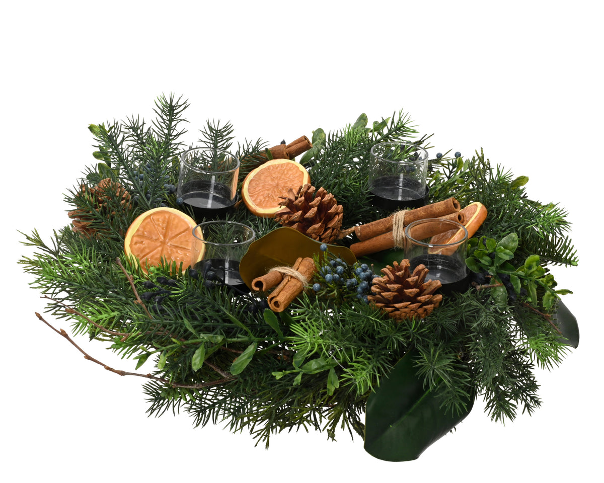 Orange & Cinnamon Round Table Centrepiece 40cm | 687409