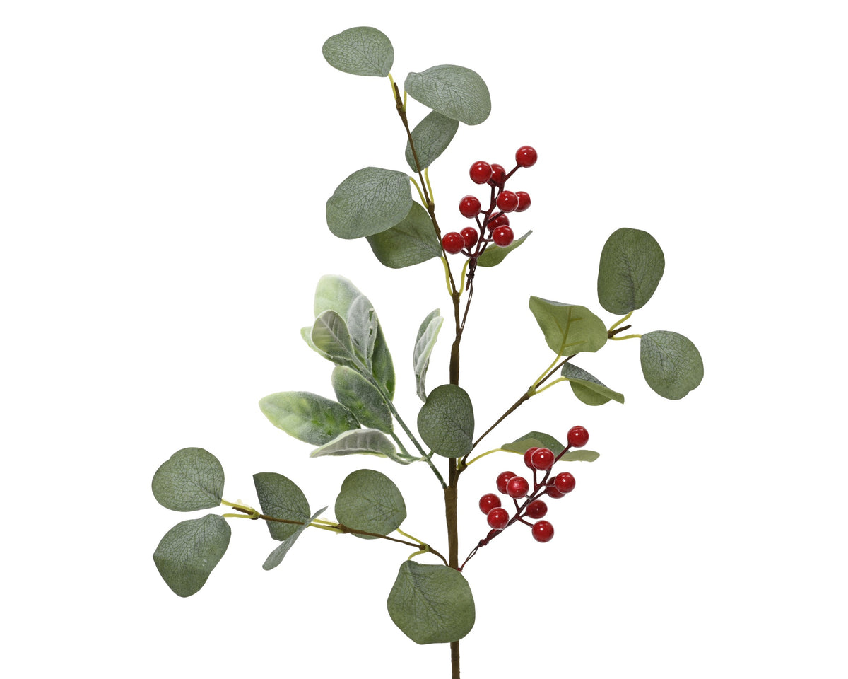 Foam Red Berry & Leaves Spray 50cm | 705033