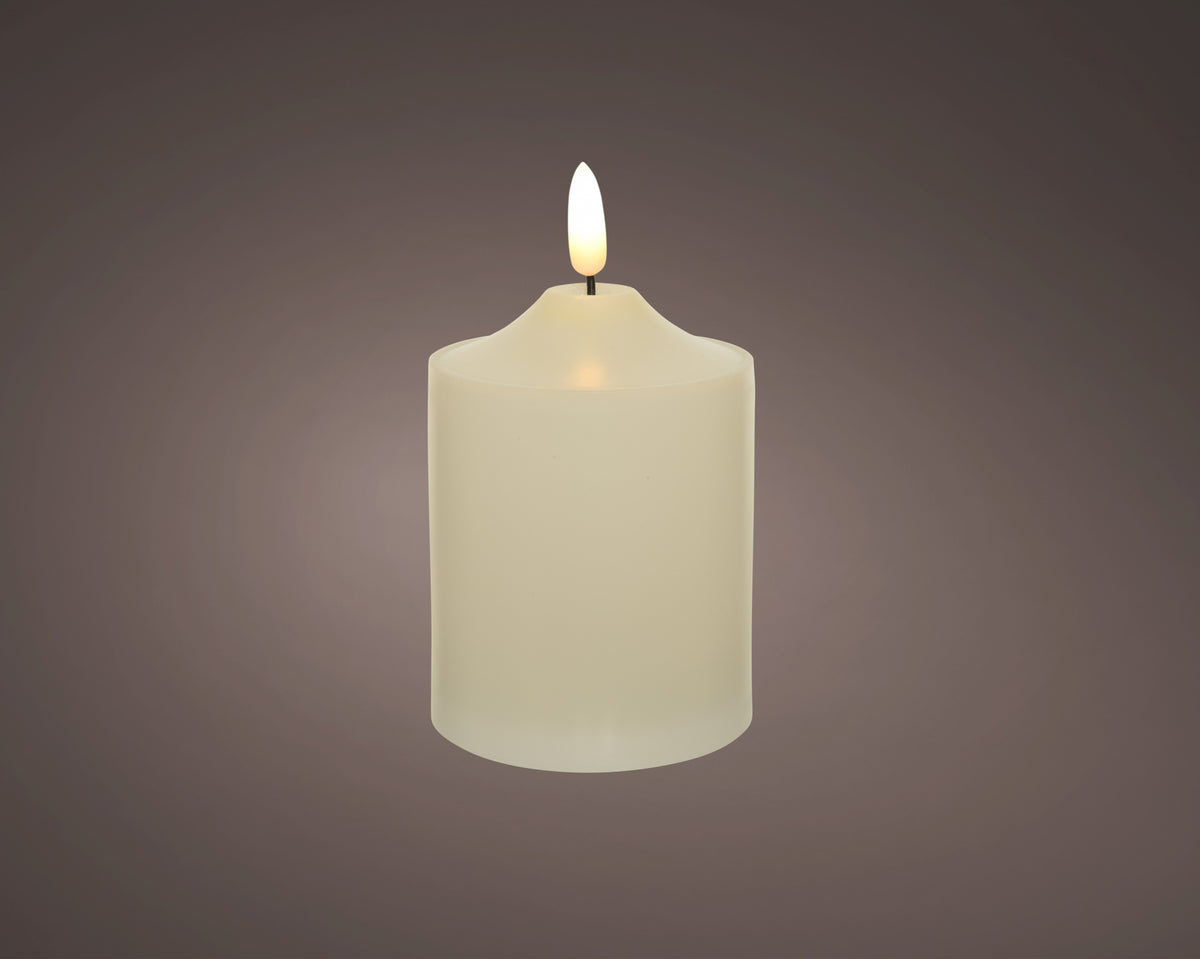 LED Wick Cream Plastic Church Candle 7.5cm x 12.5c | 894013