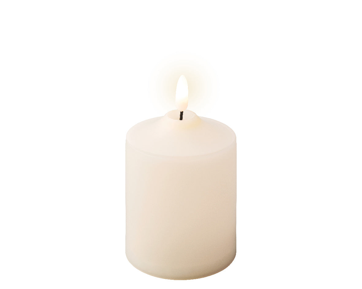LED Wick Cream Plastic Church Candle 7.5cm x 12.5c | 894013