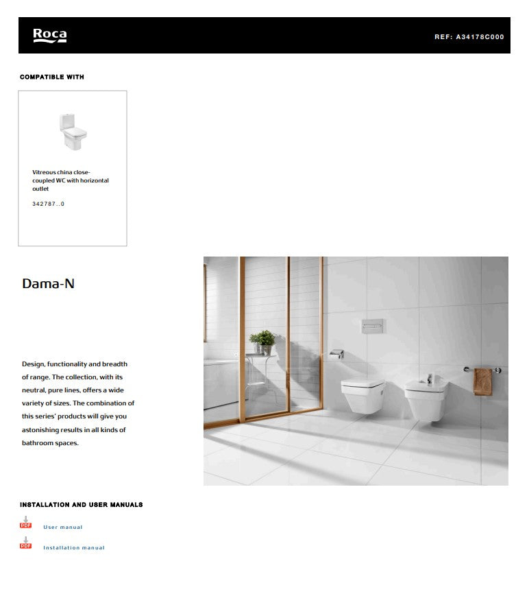 Dama-N Dual Flush 4.5/3L WC Cistern without Lid (one piece shell) | A34178C000