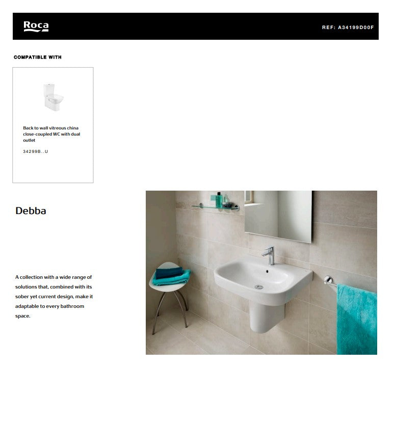 Debba Dual Flush 4.5/3L WC Cistern with Back Inlet | A34199D00F
