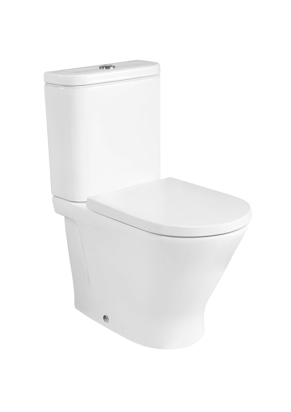 ROUND - Back to Wall Vitreous China Close-Coupled Rimless WC with Dual Outlet | A3420N7000
