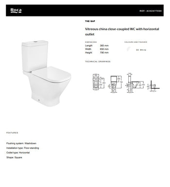 Vitreous China Close-Coupled WC with Horizontal Outlet | A342477000
