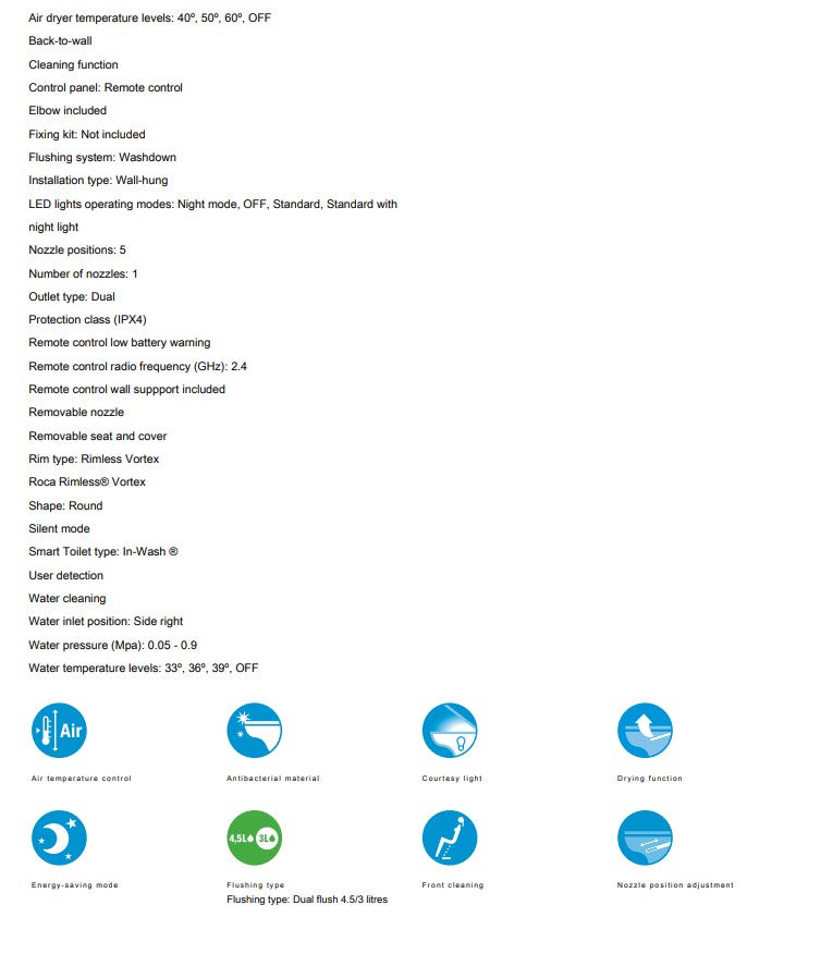In-Wash® with In-Tank Rimless Wall-Hung Smart Toilet with Integrated Tank | A803094000