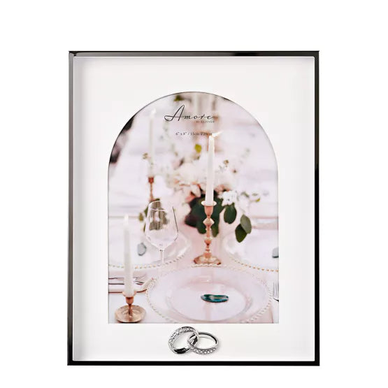 Amore Box Arch Photo Frame With Rings 6" x 8" | AM26368