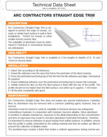 10mm Aluminium Straight Edge Trim - Chrome Finish | ATCT002
