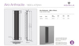 Airo Vertical Radiator - Aluminium Anthracite