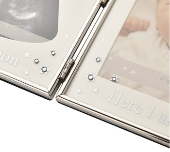 Bambino Silver Effect Double Scan Frame - 'Here I Am' | CG1379