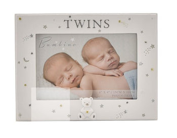 Bambino Resin Twins Picture Frame 6" X 4" | CG1623