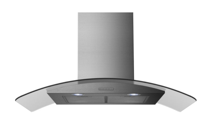 Belling 90cm Chimney Hood Curved Glass - Stainless Steel | CHIM904GSTA