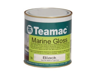 Teamac Marine Gloss Paint 1ltr - Black | CVT1000BLK
