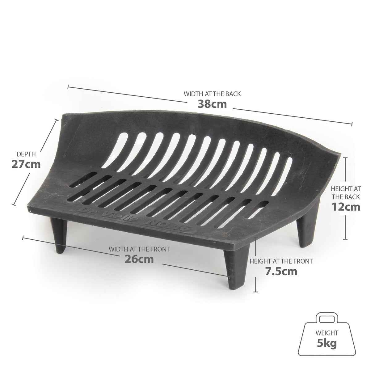 De Vielle 16 Inch Premium Heavy Duty Fire Grate | DEF055566