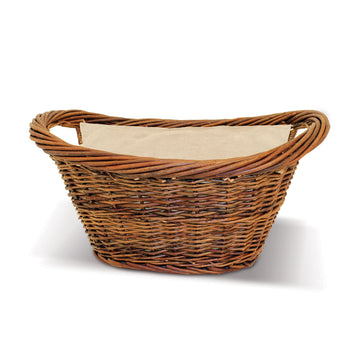 De Vielle Natural Wicker Oval Basket With Canvas Liner | DEF057591