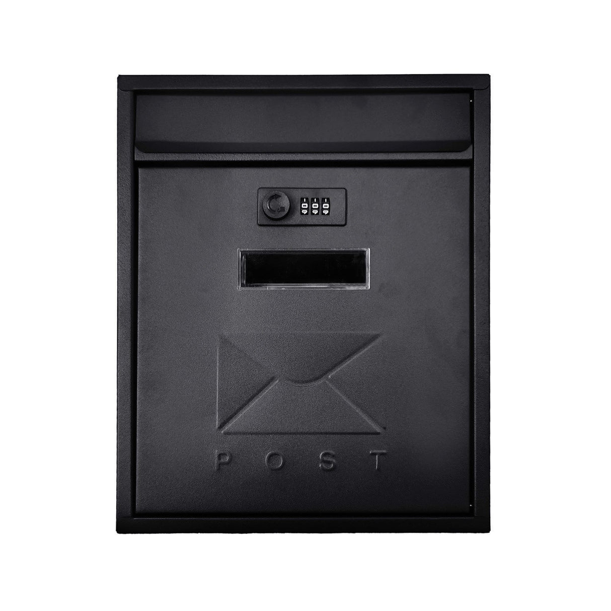 Postplus Contemporary Post Box Matt Black Combo Lock | DEV009900