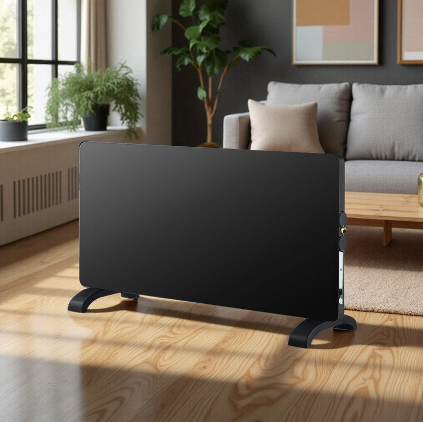 De Vielle Glass Convector Heater 2000W - Black | DEV011200
