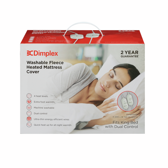 Dimplex King Washable Fleece Heated Mattress Cover with Dual Control | DMC3003