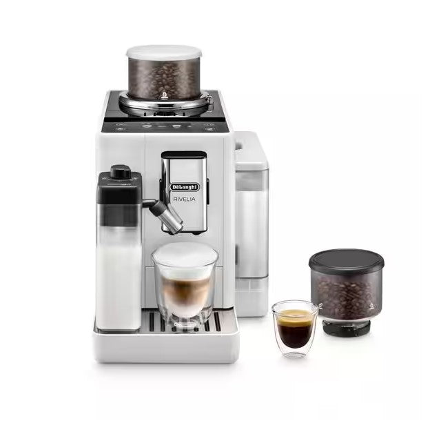 Delongi Rivelia Auto Compact Bean to Cup Coffee - White | EXAM440.55.W