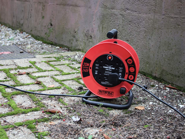 Faithfull Open Cable Reel 240V 40m 13A 4 Socket | FPPCR40240HD