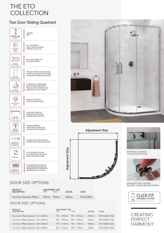 Flair Eto Two Door Sliding Quadrant