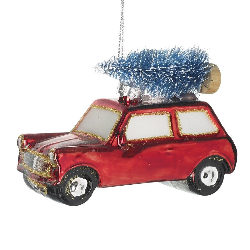 Heaven Sends Hanging Glass Car With Xmas Tree | GGB201