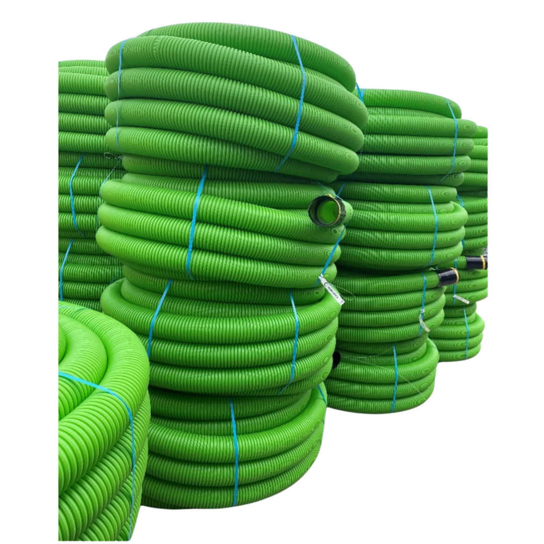 110mm x 50m Twinwall Ducting Coil Green | CX0534