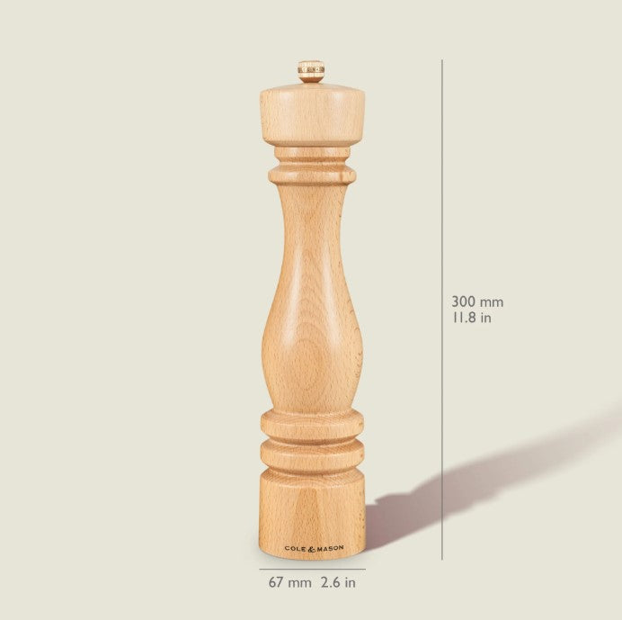 Cole & Mason London 300mm Natural Beech Pepper Mill | H233013