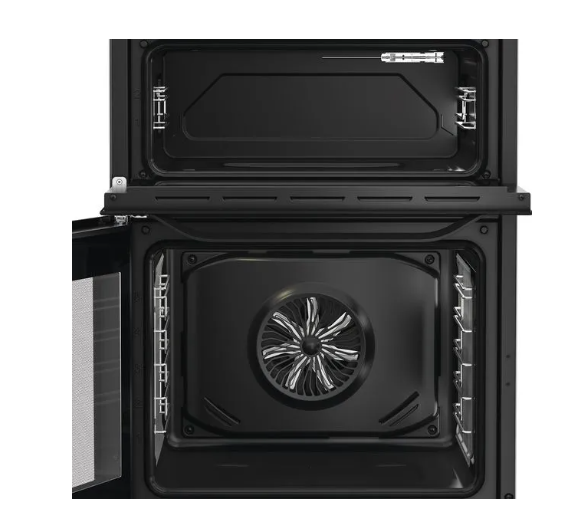 Hotpoint 60cm Freestanding Electric Double Cooker with Air Fry - Black | HDE6VDCASB1