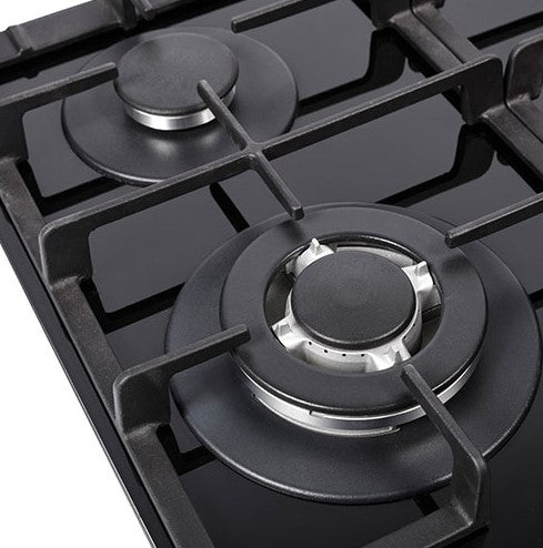 NordMende 60cm Black Glass Gas Hob - Black | HGX603BGL