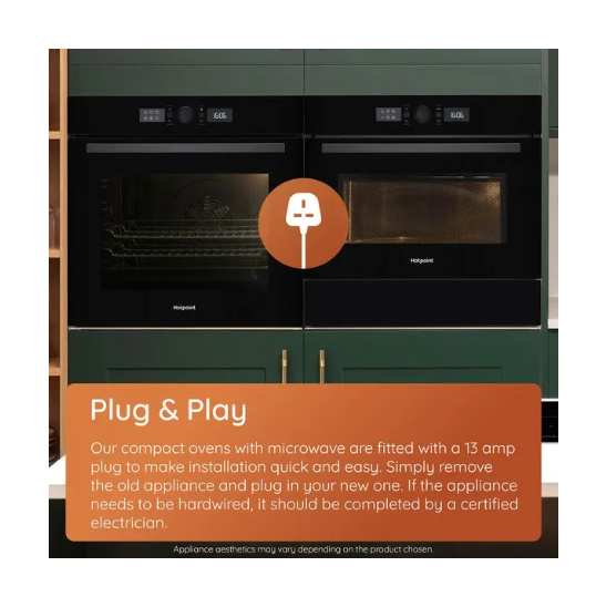 Hotpoint Class 3 Built In Microwave & Grill 38cm | HPMK12CXUK