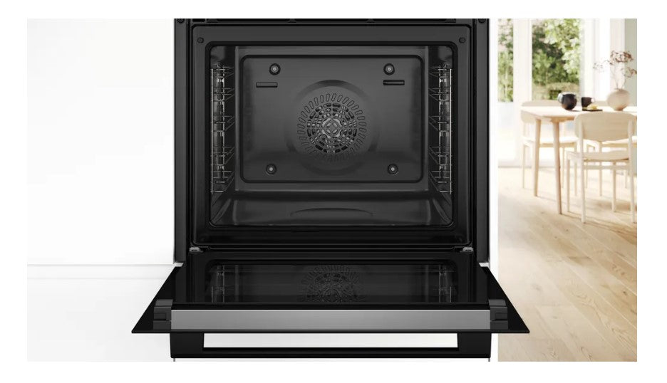 Bosch Series 4 Built-in Single Oven with Added Steam Function - Black | HQA574BB3B