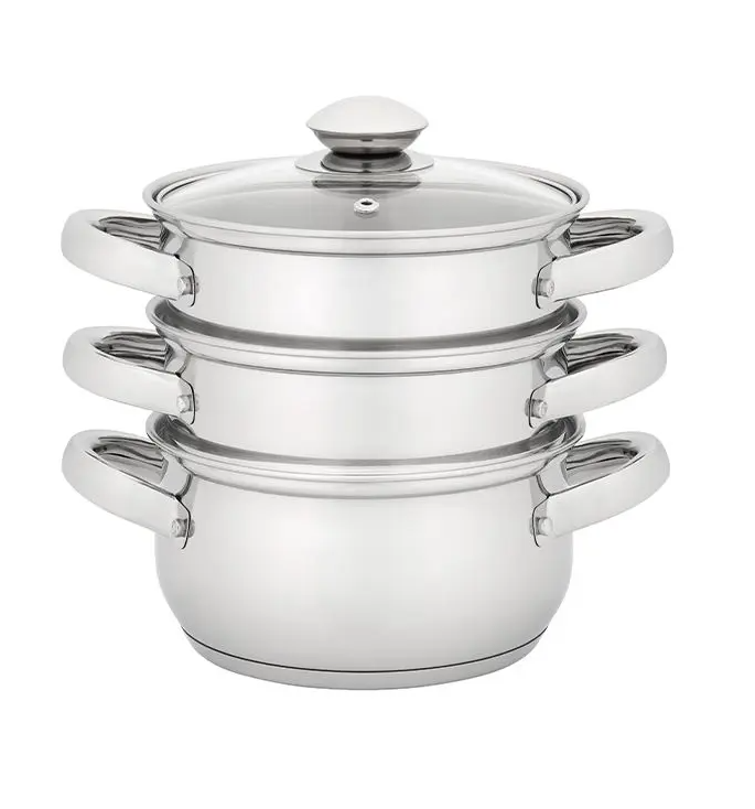 Judge Essentials 16cm 3 Tier Glass Lid Steamer Set | HX01