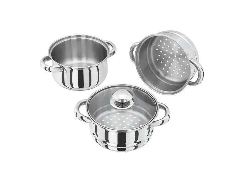 Judge Essentials 16cm 3 Tier Glass Lid Steamer Set | HX01