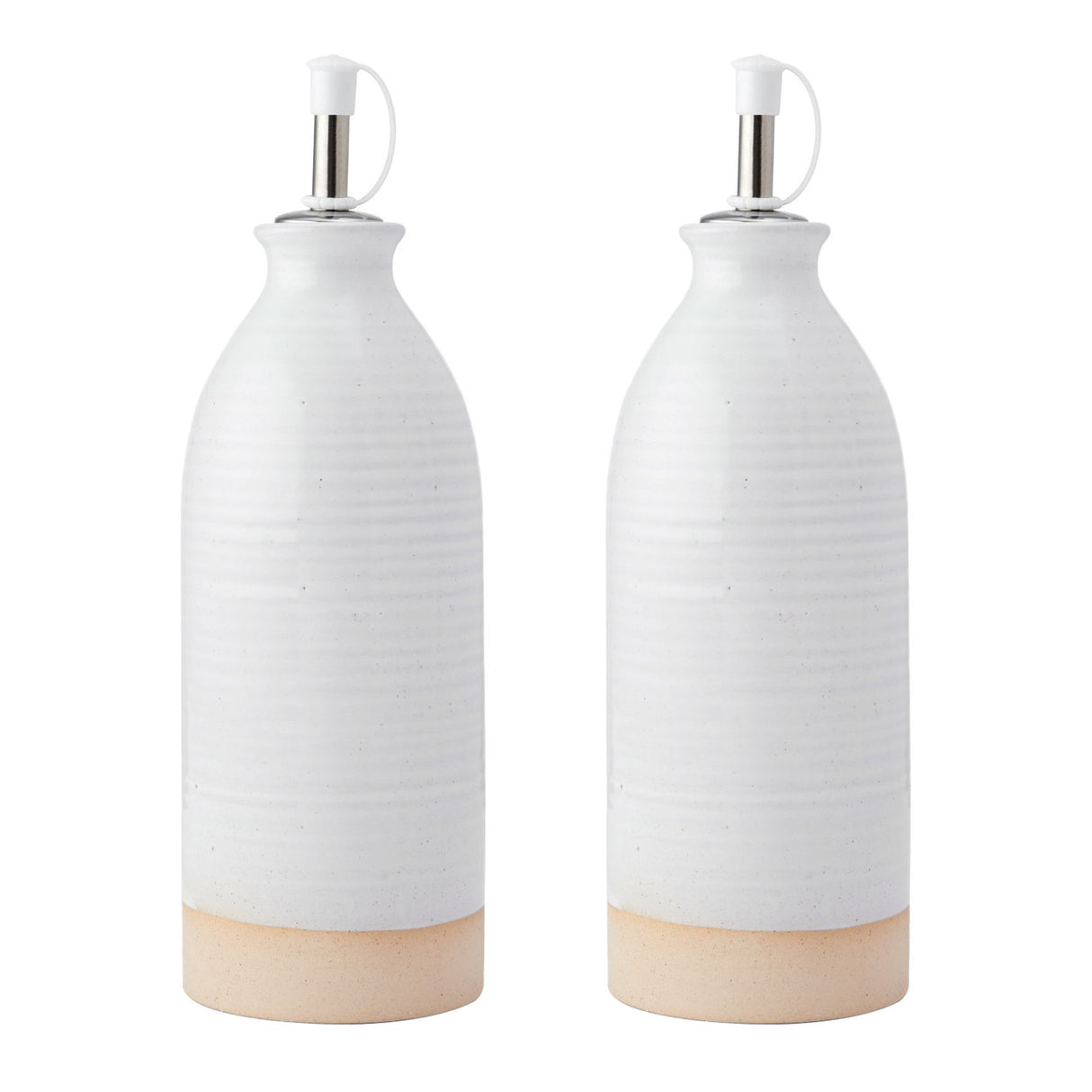 KitchenCraft Idilica Oil and Vinegar Bottles, Set of 2, Cream, 450ml │IDOILVIN