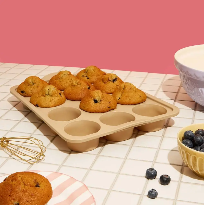 Judge Silicone 12 Cup Muffin Tin - Hazelnut | JSB3H
